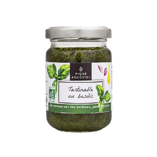 Pique Assiettes -- Tartinable au basilic bio - 120 g